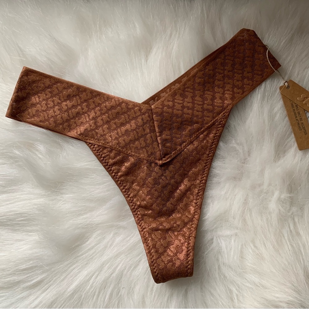🤎SKIMS Logo Mesh Thong XXS PN-THG-1976